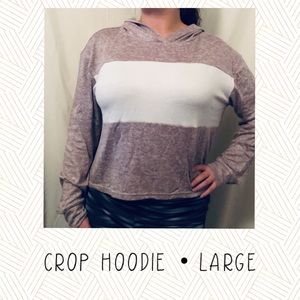 Flirtitude Crop pink and white jogger hoodie NWT